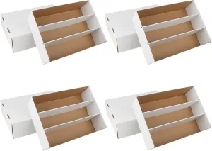 4 Pack Trading Card Storage Box, 2340 Count Card Storage Box White Sports Cards Storage Box Card Organizer Box Trading Card Box for Storing Protecting and Organizing Soccer Basketball Game Cards
