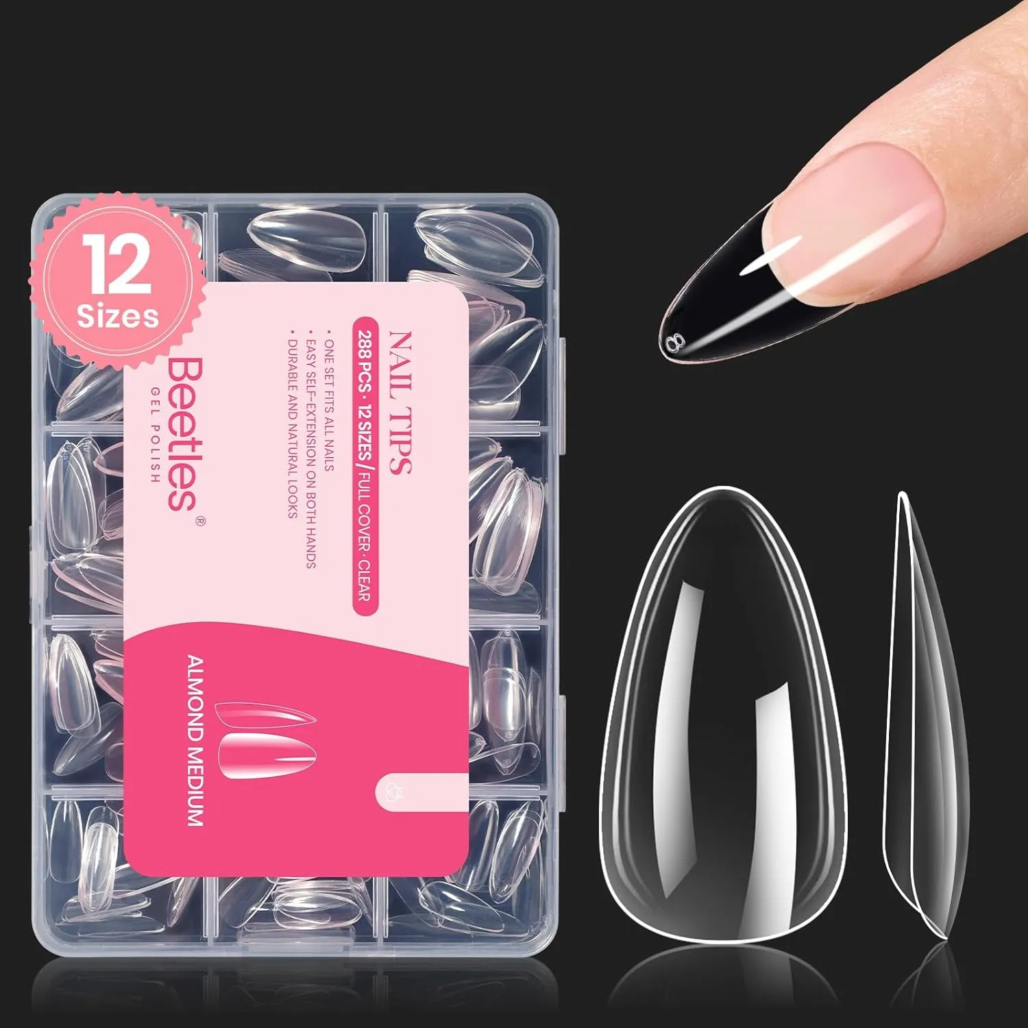 5 in 1 Nail Glue Kit for Acrylic Nails,2 Pcs 15Ml Super Strong Brush in Nail Gel Glue for False Nails Tips and Gel Nail Polish Led Lamp Required Nail Art Gift