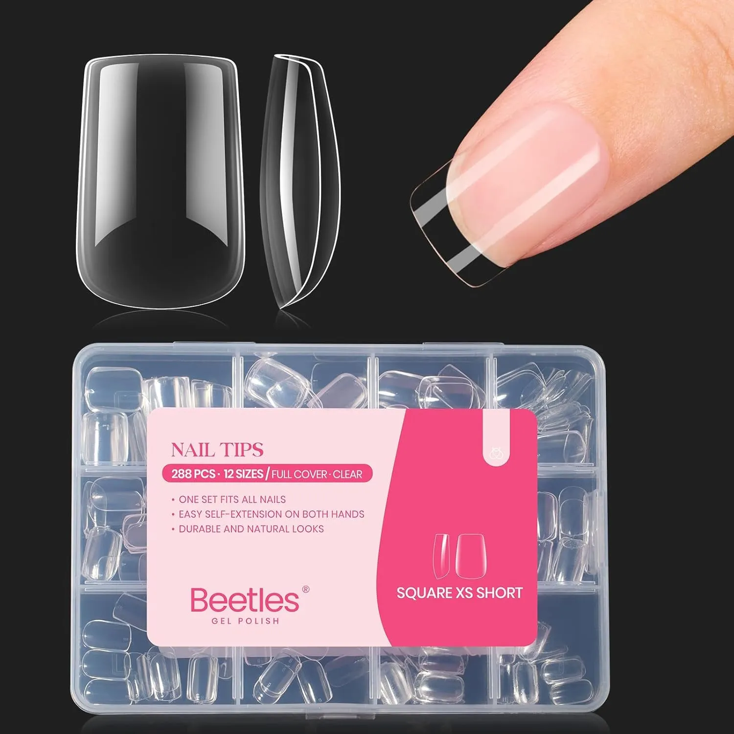 5 in 1 Nail Glue Kit for Acrylic Nails,2 Pcs 15Ml Super Strong Brush in Nail Gel Glue for False Nails Tips and Gel Nail Polish Led Lamp Required Nail Art Gift