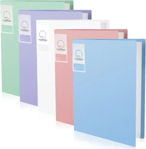5 Pcs Binder with Plastic Sleeves 8.5 x 11" Portfolio Binder Presentation Book with 30 Pocket Heavy Duty Display 60 Pages Clear Sheet Protectors for Artwork Documents Certificates