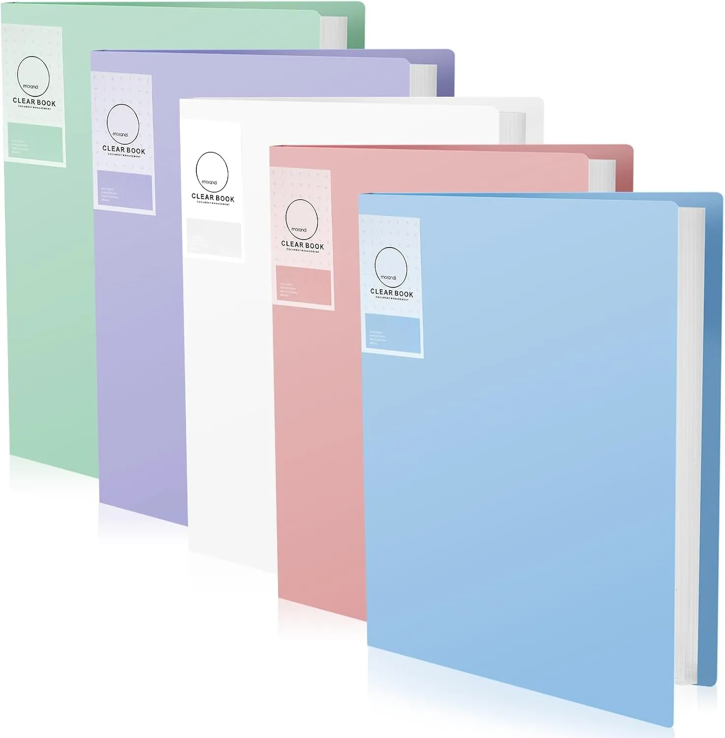 5 Pcs Binder with Plastic Sleeves 8.5 x 11" Portfolio Binder Presentation Book with 30 Pocket Heavy Duty Display 60 Pages Clear Sheet Protectors for Artwork Documents Certificates