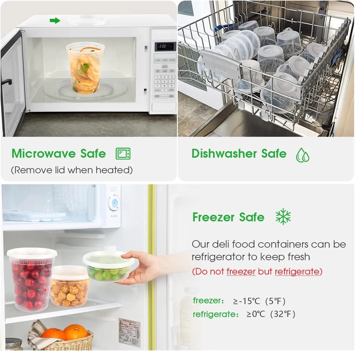 [50 Pack, 8oz, 16oz, 32oz] Food Storage Containers with Lids, BPA-Free | Airtight | Stackable Plastic Deli Containers (Includes 10 Spoons & 10 Forks), Dishwasher, Microwave & Freezer Safe