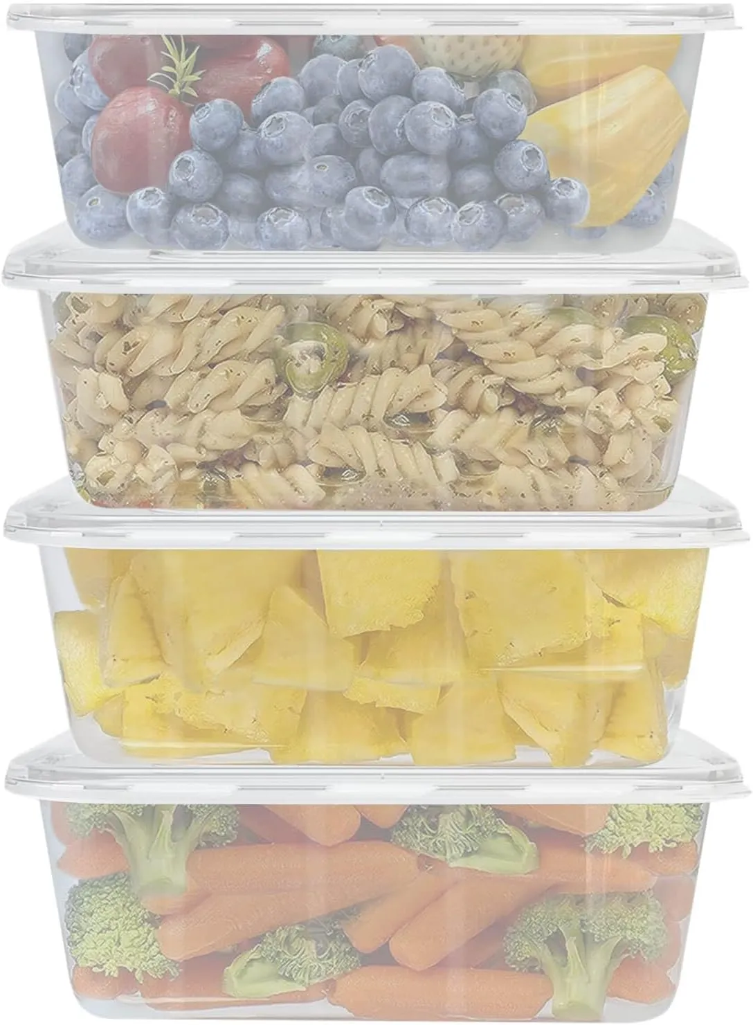 50 Pack Meal Prep Containers - 26oz Reusable Freezer & Lunch Deli Containers with Lids