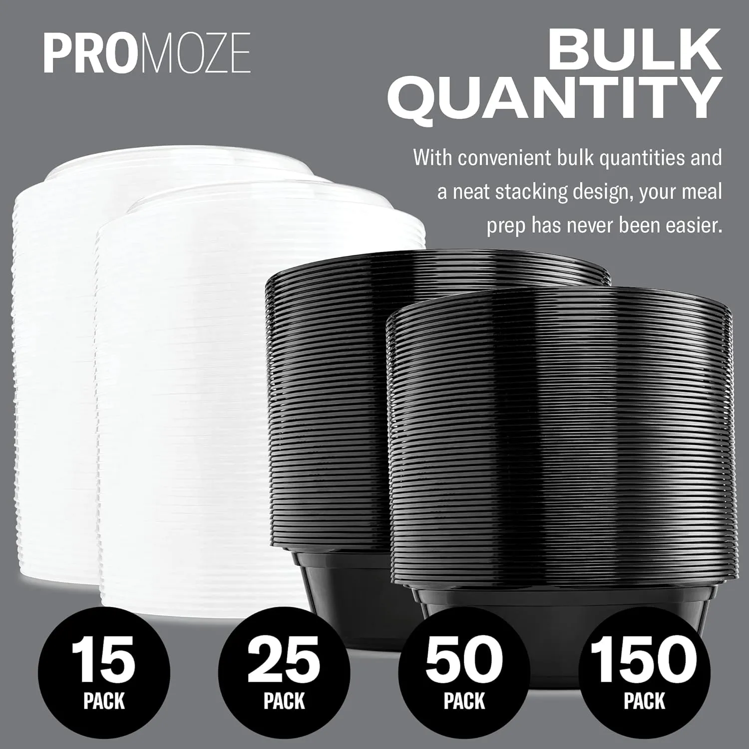 50-Pack Reusable Meal Prep Containers Microwave Safe Food Storage Containers with Lids, 28 oz Round Take Out Disposable Plastic Bento Lunch Box To Go Meal Prep Bowls, BPA-Free, Freezer Dishwasher Safe