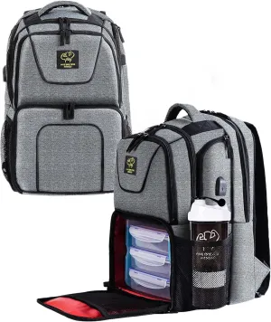 519 Fitness Meal Prep Backpack,Insulated Cooler Lunch Backpack with Computer Compartment,Hiking Picnic Cooler Backpack For Men and Women,3 Meal Containers,2 Ice Packs and Protein Shaker Included
