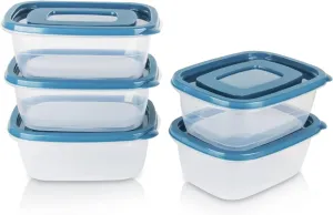 5PCS Food Containers Storage Sets(1000ML per Box),BPA-Free Rectangle Plastic Food Containers with Lids-Stackable Food Storage Box for School,Work,Travel and Meal Prep(Microwave and Fridge Safe)