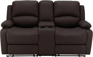 67" Wall Hugger Reclining | RV Theater Seats | Double Recliner RV Sofa & Console | RV Couch | RV Theater Seating | RV Furniture (Powered, Chocolate)
