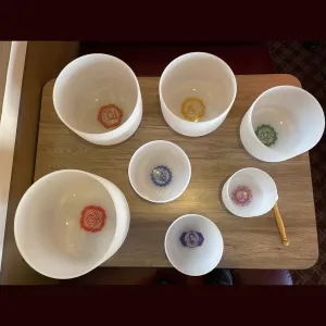 7 Chakra Quartz Crystal Singing Bowl    2 FREE Carrying Cases