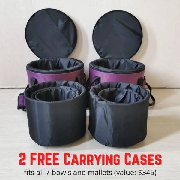 7 Chakra Quartz Crystal Singing Bowl    2 FREE Carrying Cases