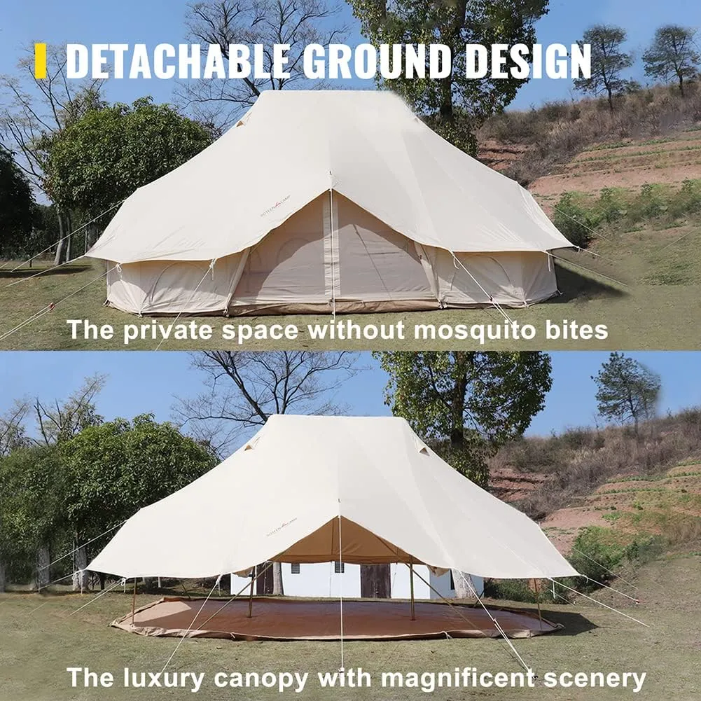 8-12 People Bell Tent Canvas Yurt Tents Canvas/900D Oxford Cloth Tent for Camping Family Tent for Activities Weddings