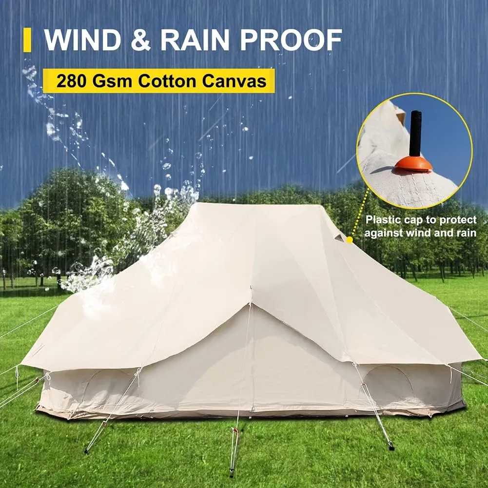 8-12 People Bell Tent Canvas Yurt Tents Canvas/900D Oxford Cloth Tent for Camping Family Tent for Activities Weddings