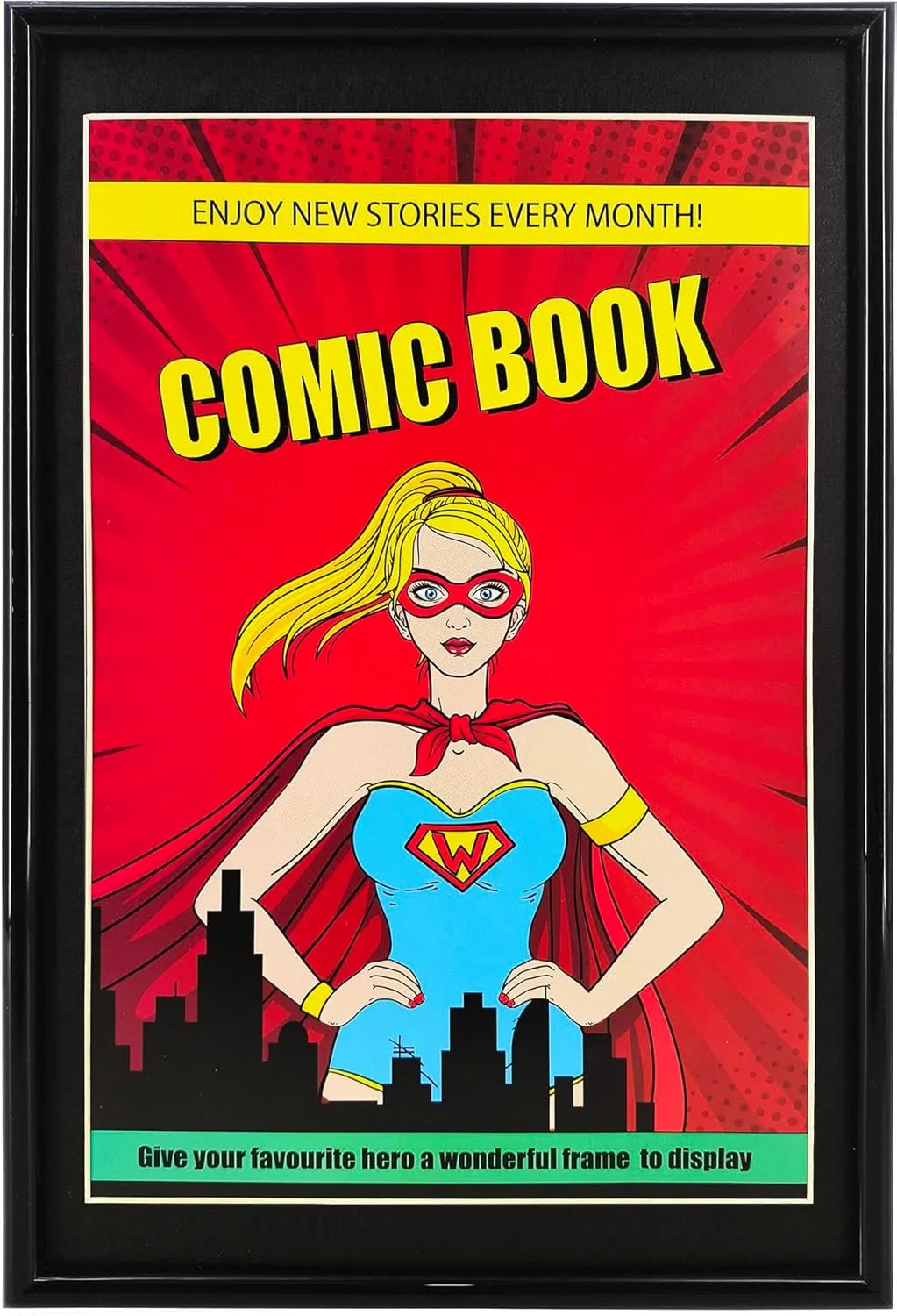 8 Pack, Comic Book Frame with Black Mat, UV Protection, Fits Current and Standard Size Comic up to 6 3/4" x 10 1/4", Fits Comic Book Bags and Sleeves, Wall or Tabletop Display
