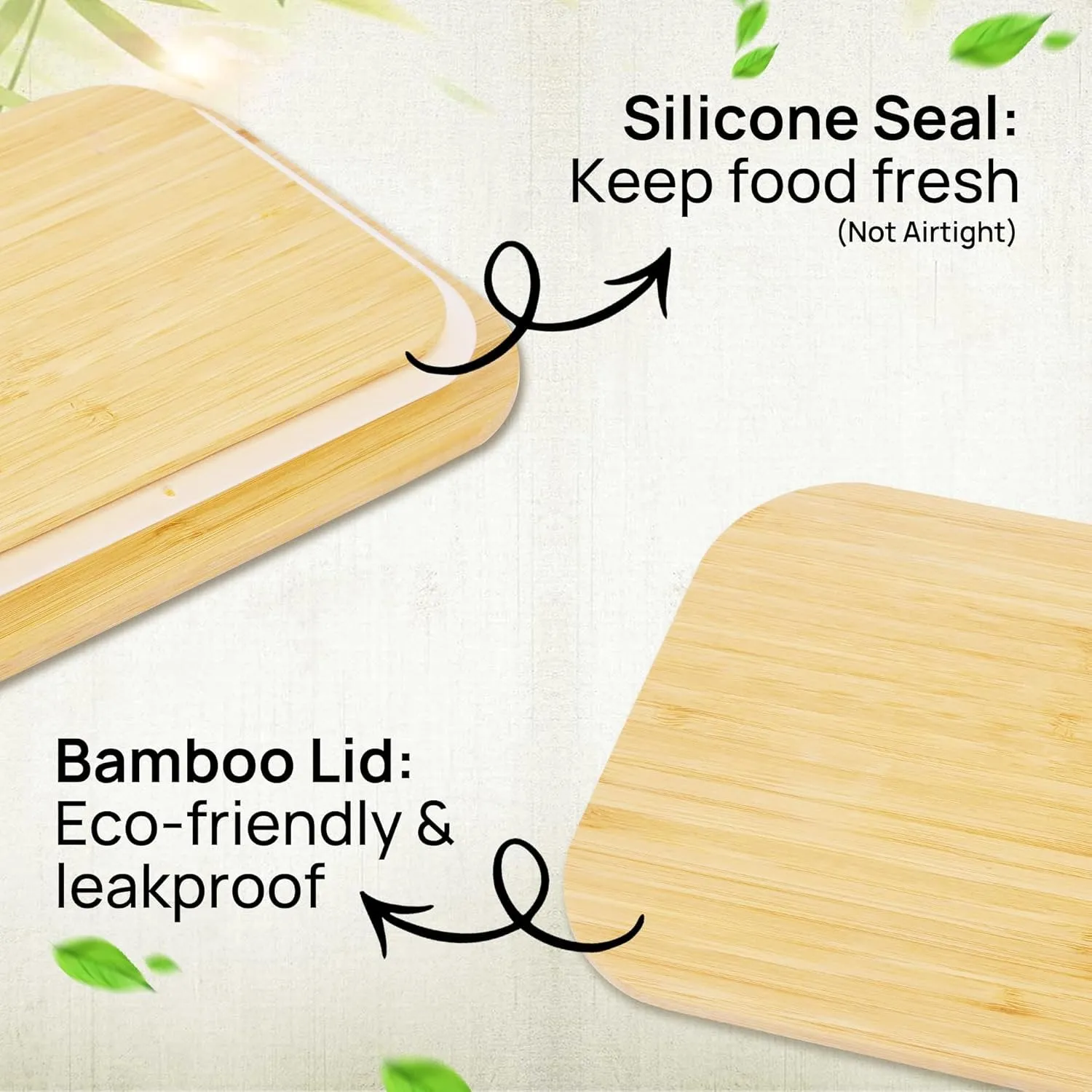 8 Pcs Glass Food Storage Containers with Bamboo Lids, Meal Prep Glass Containers Bento Lunch Box, Safe for Microwave, Oven, Freezer and Dishwasher, BPA Free