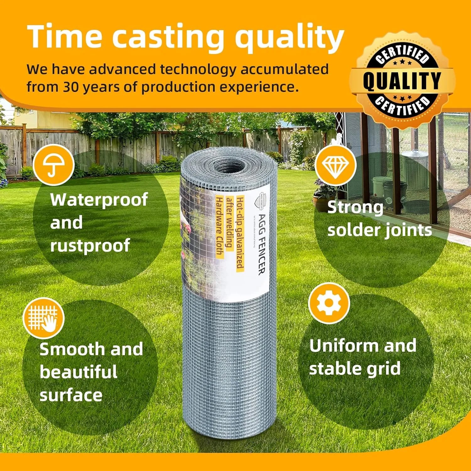 8inch x 25ft Hardware Cloth 1/4 inch Chicken Wire Fencing 23Ga, Hot Dipped Galvanized After Welding Garden Plant Supports Welded Metal Chicken Wire Fence, Poultry Animal Netting Cage Screen