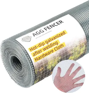 8inch x 25ft Hardware Cloth 1/4 inch Chicken Wire Fencing 23Ga, Hot Dipped Galvanized After Welding Garden Plant Supports Welded Metal Chicken Wire Fence, Poultry Animal Netting Cage Screen