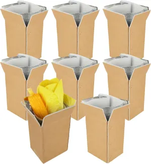 8PCS 6x5x9 Double Insulated Shipping Box with Aluminum Foil Insulated Bag Liner, Small Cold Shipping Boxes for Frozen Food, Perishable Food Shipping Boxes