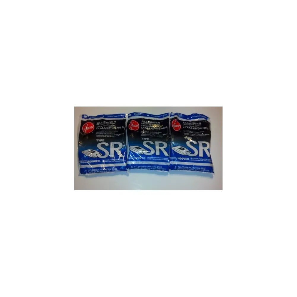 9 Hoover 401011SR Style SR Canister Vacuum Allergen Filtration Bags for S3590, S3591, S3590HV Duros Canisters, Genuine OEM Hoover