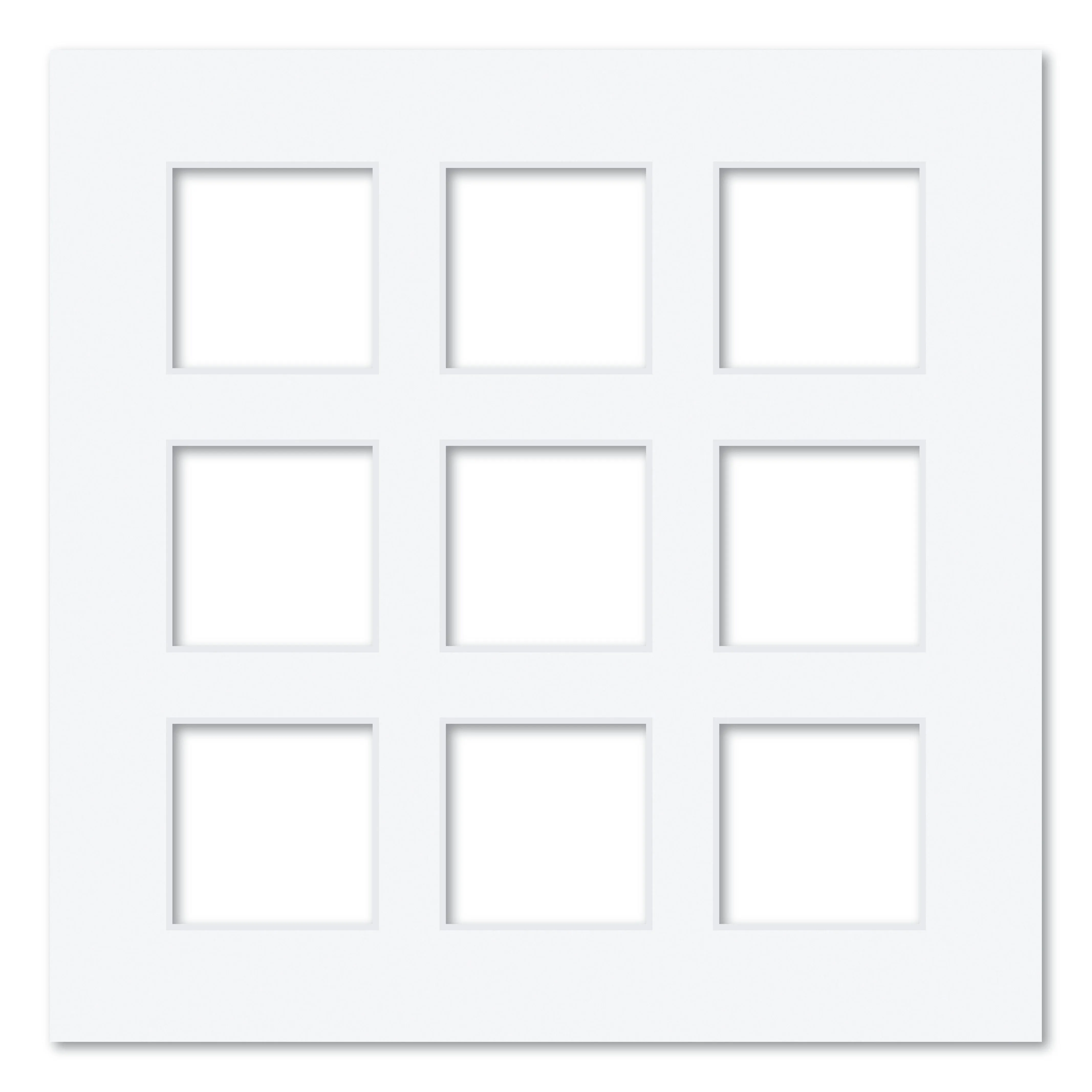 9 Window (2.5x2.5in) Square Collage Photo Mat Board