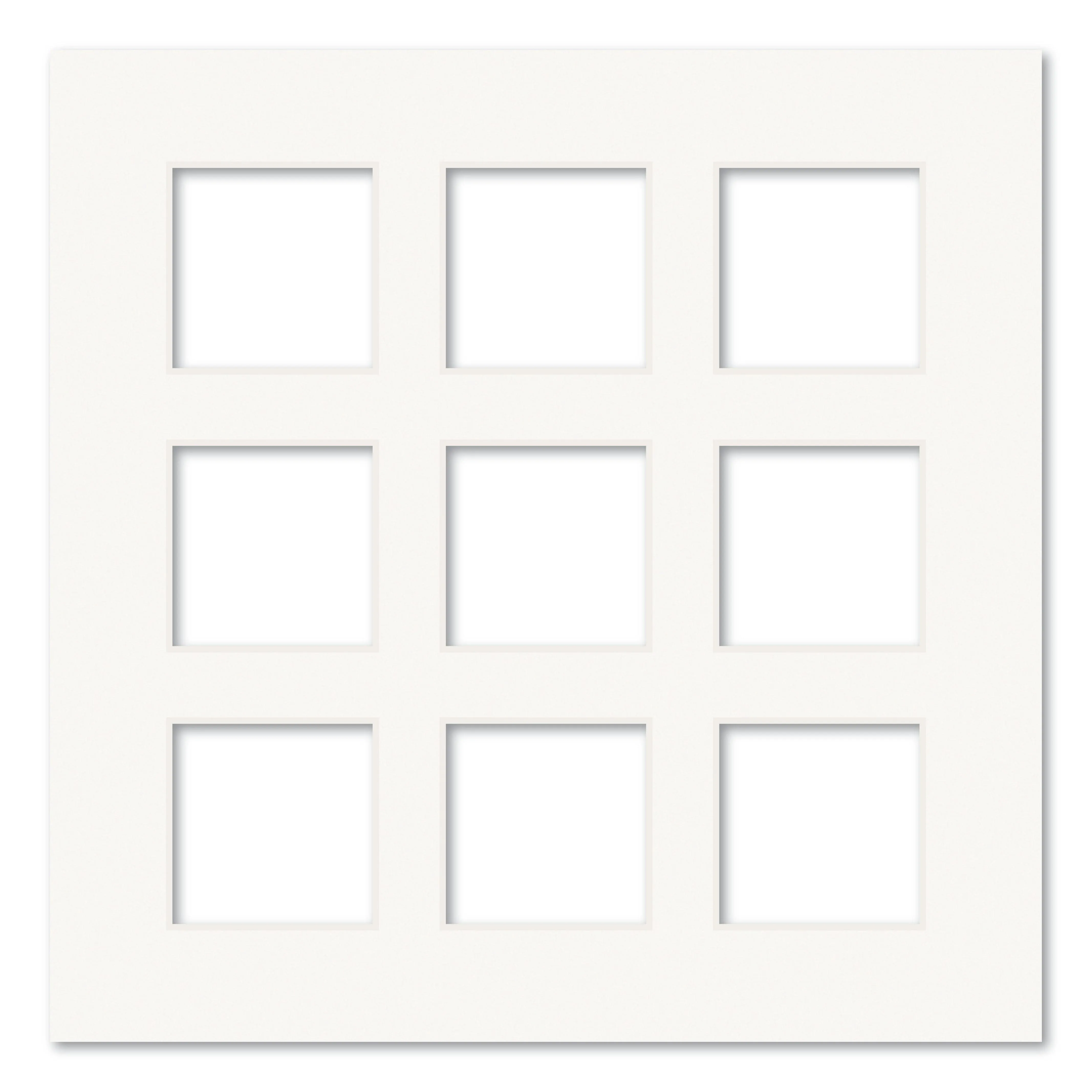 9 Window (2.5x2.5in) Square Collage Photo Mat Board
