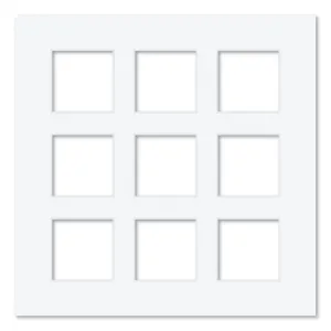 9 Window (2.5x2.5in) Square Collage Photo Mat Board