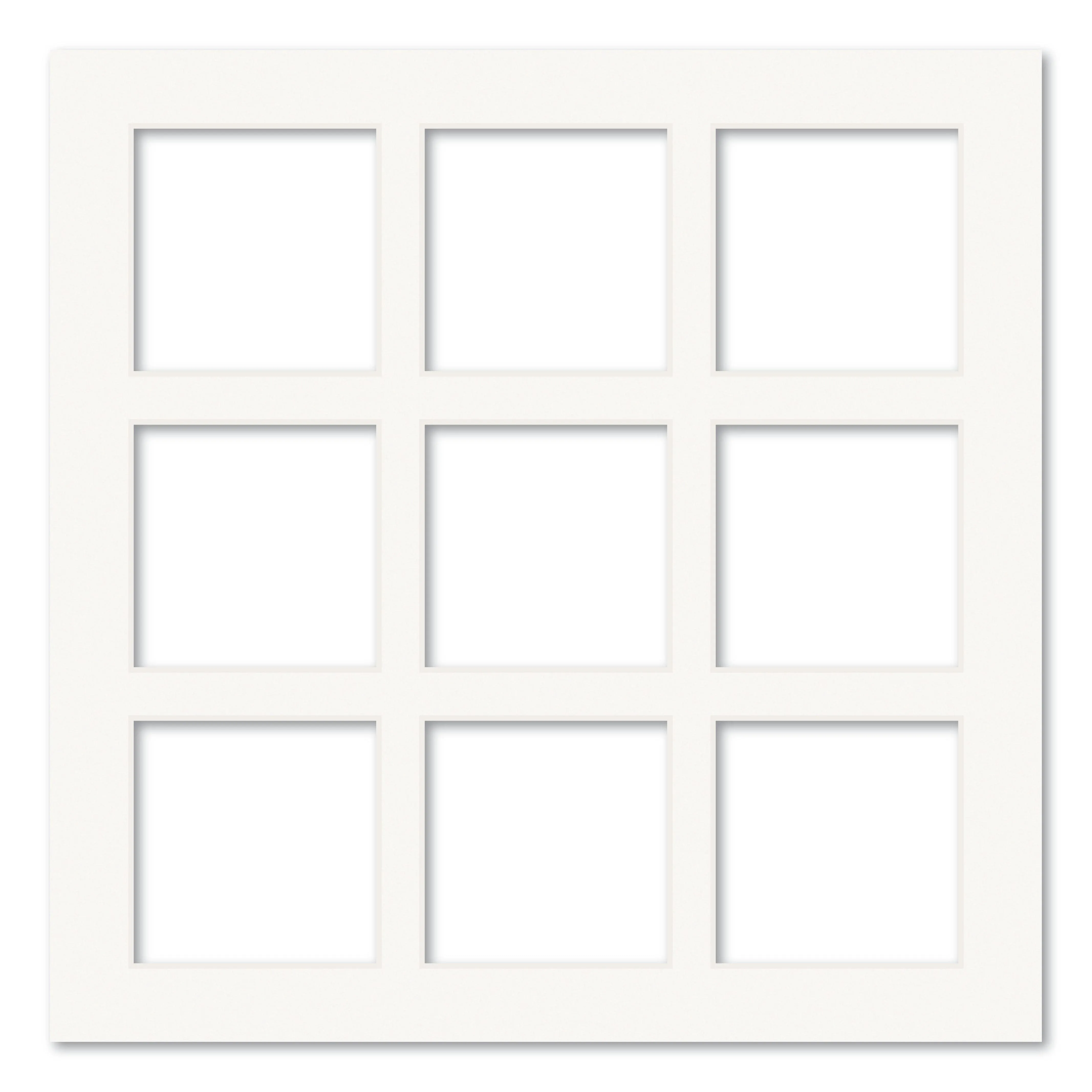9 Window (3.5x3.5in) Square Collage Photo Mat Board