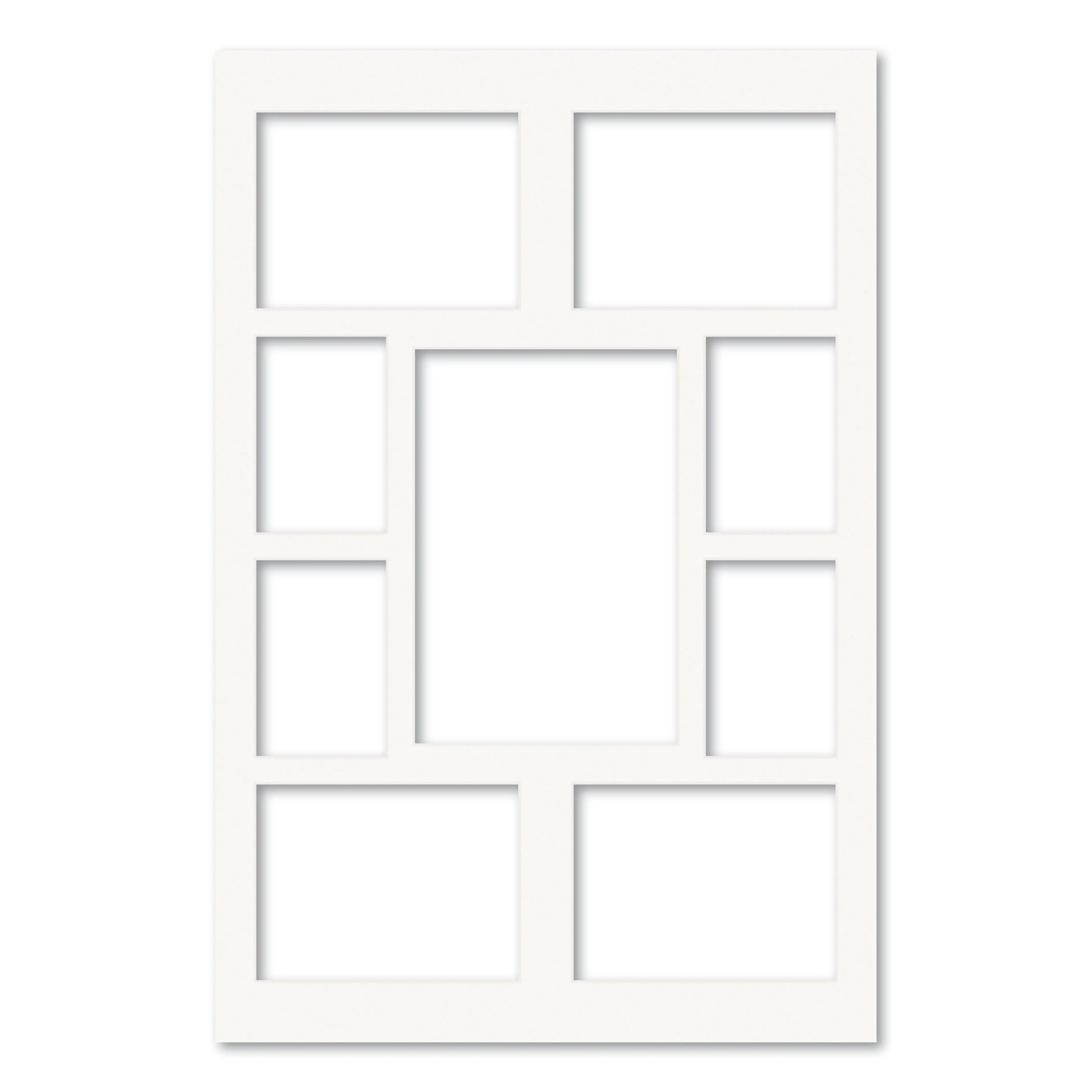 9 Window (4x6, 6x8 & 8x12in) Collage Photo Mat Board