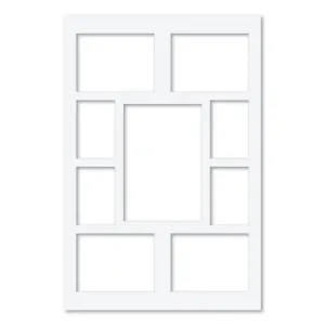 9 Window (4x6, 6x8 & 8x12in) Collage Photo Mat Board
