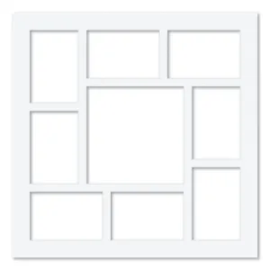 9 Window (4x6 & 8x8in) Square Collage Photo Mat Board