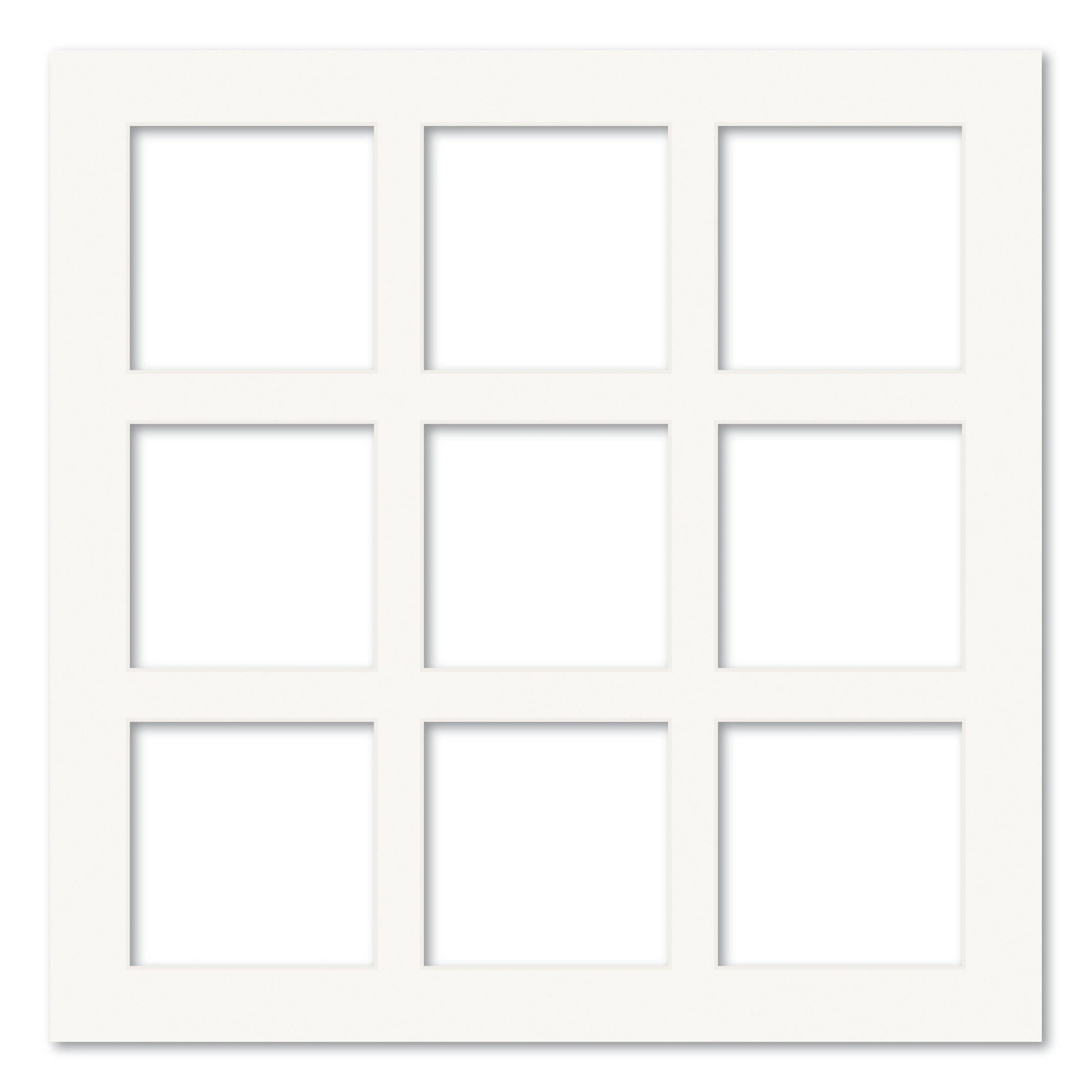 9 Window (5x5in) Square Collage Photo Mat Board