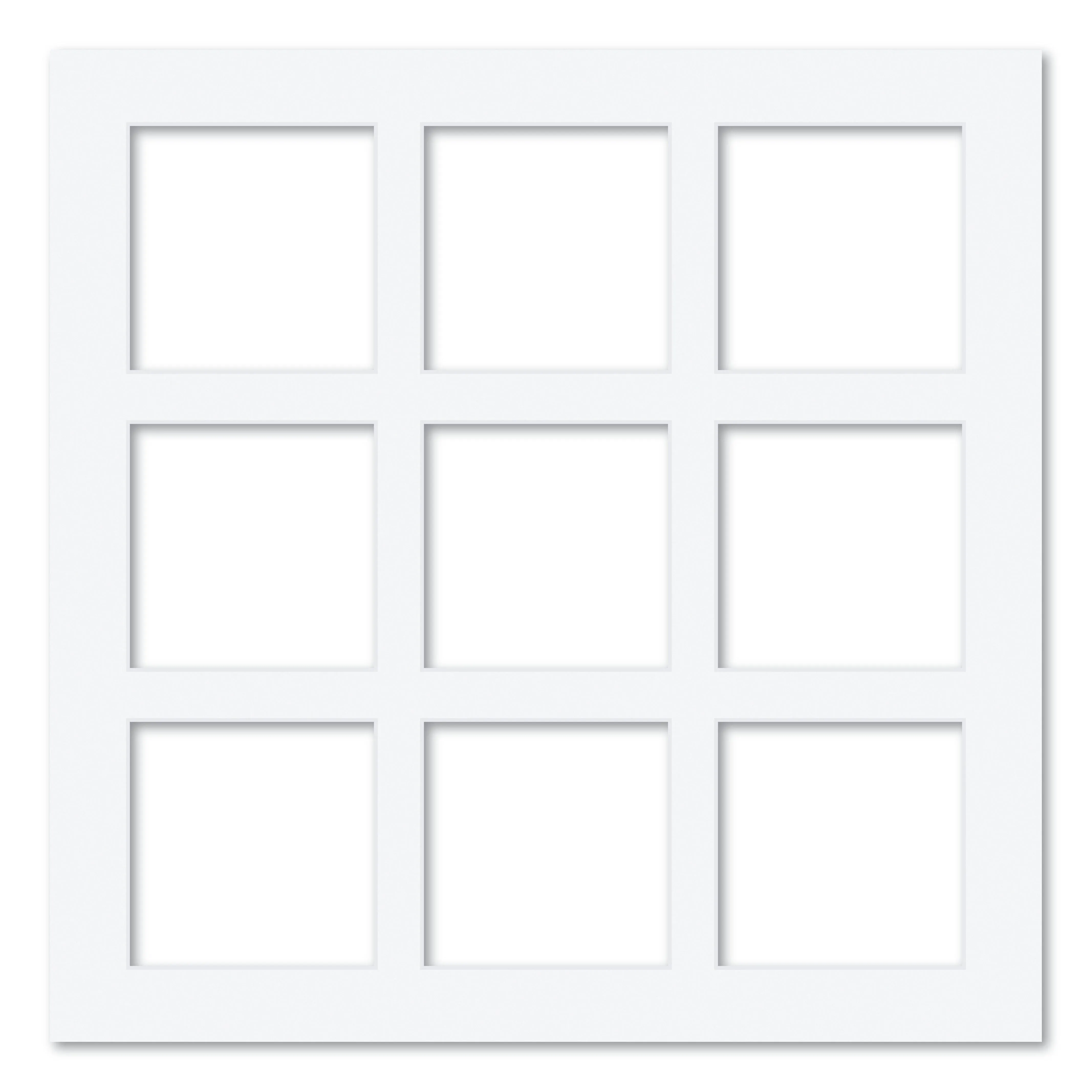 9 Window (5x5in) Square Collage Photo Mat Board