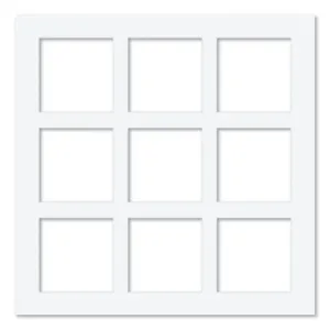 9 Window (5x5in) Square Collage Photo Mat Board
