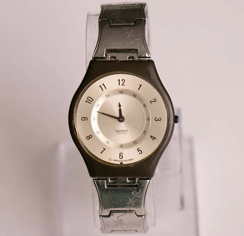 90s Swatch Skin Desertic SFC100 Watch with Floral Swatch Bracelet
