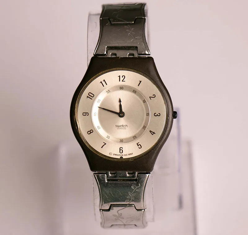 90s Swatch Skin Desertic SFC100 Watch with Floral Swatch Bracelet