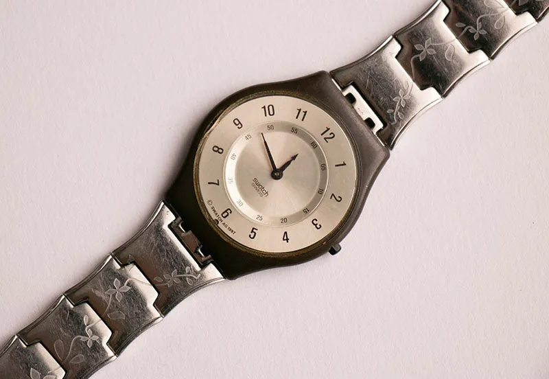 90s Swatch Skin Desertic SFC100 Watch with Floral Swatch Bracelet