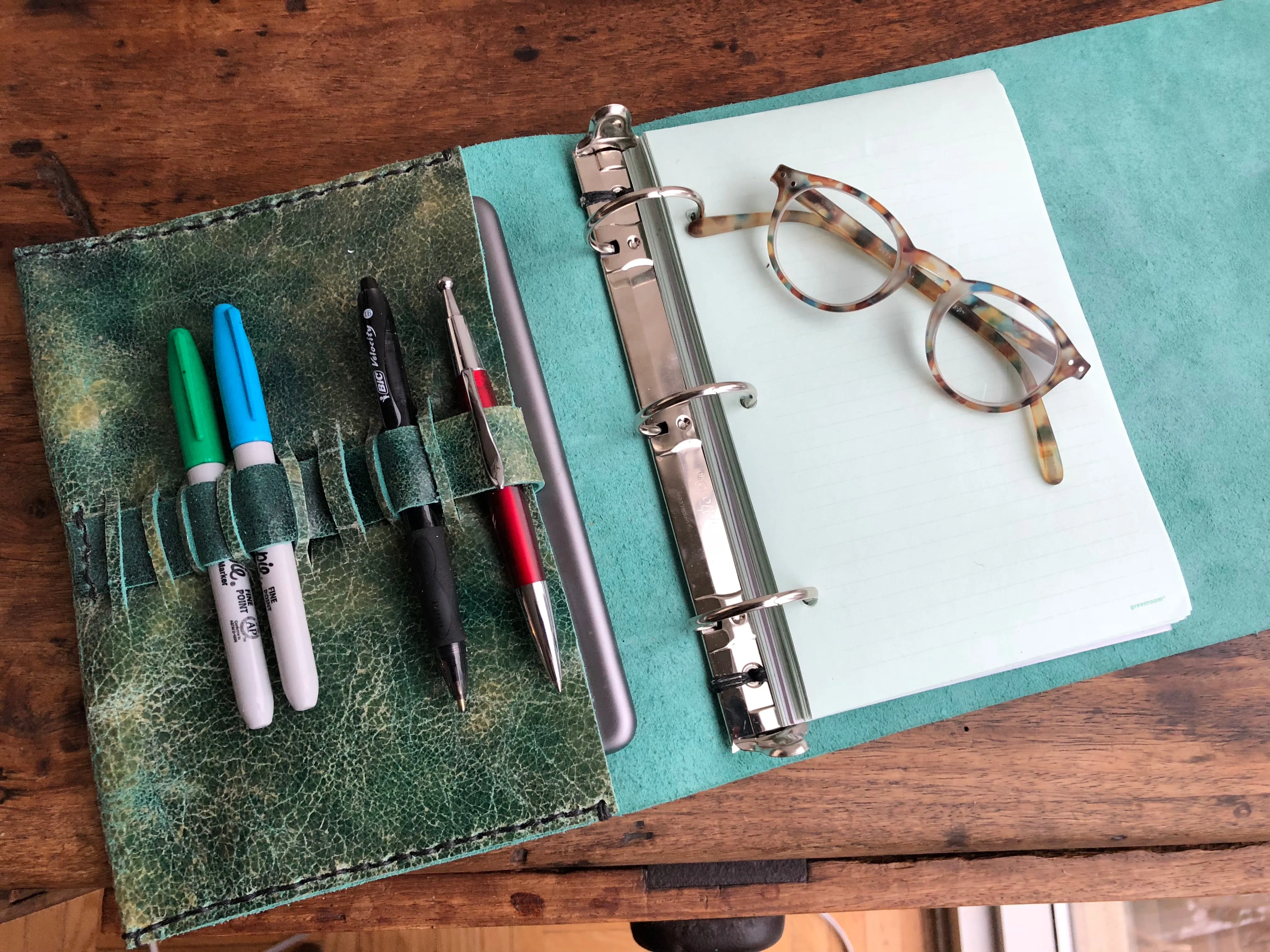 A5 Binder Diary / Junior Leather Binder / Leather 3 Ring Notebook