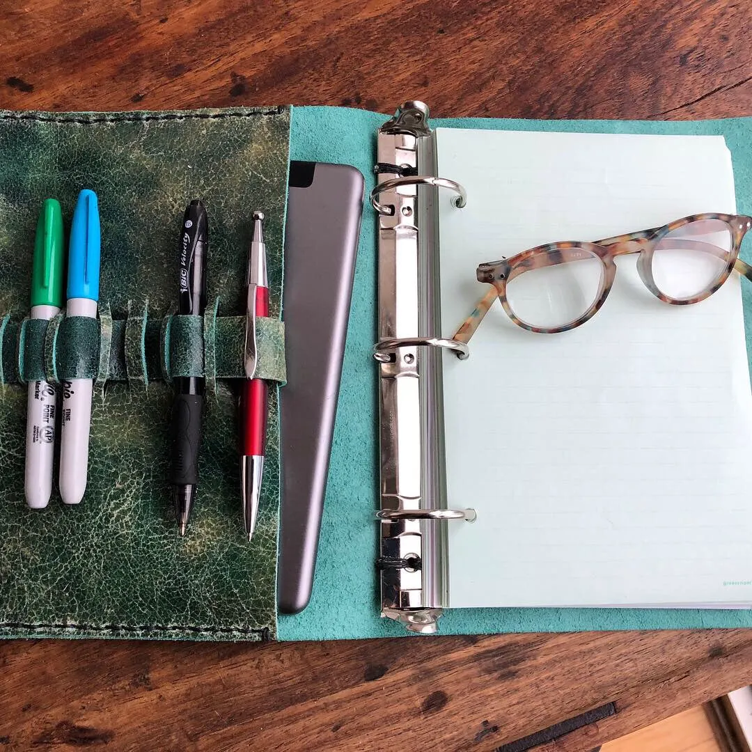 A5 Binder Diary / Junior Leather Binder / Leather 3 Ring Notebook
