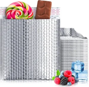 ABC PACK & SUPPLY Thermal Bubble Mailer, 6 x 6 Inches. Pack of 25 Metallic Bubble Mailers. Foil Insulated Mailers for Cold Shipping. Padded Envelopes Waterproof. Cold Insulated Shipping Bags