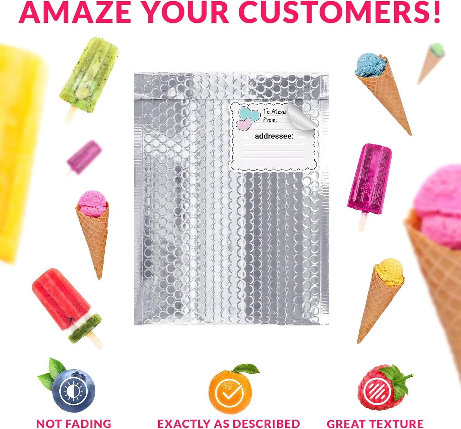 ABC PACK & SUPPLY Thermal Bubble Mailer, 6 x 6 Inches. Pack of 25 Metallic Bubble Mailers. Foil Insulated Mailers for Cold Shipping. Padded Envelopes Waterproof. Cold Insulated Shipping Bags
