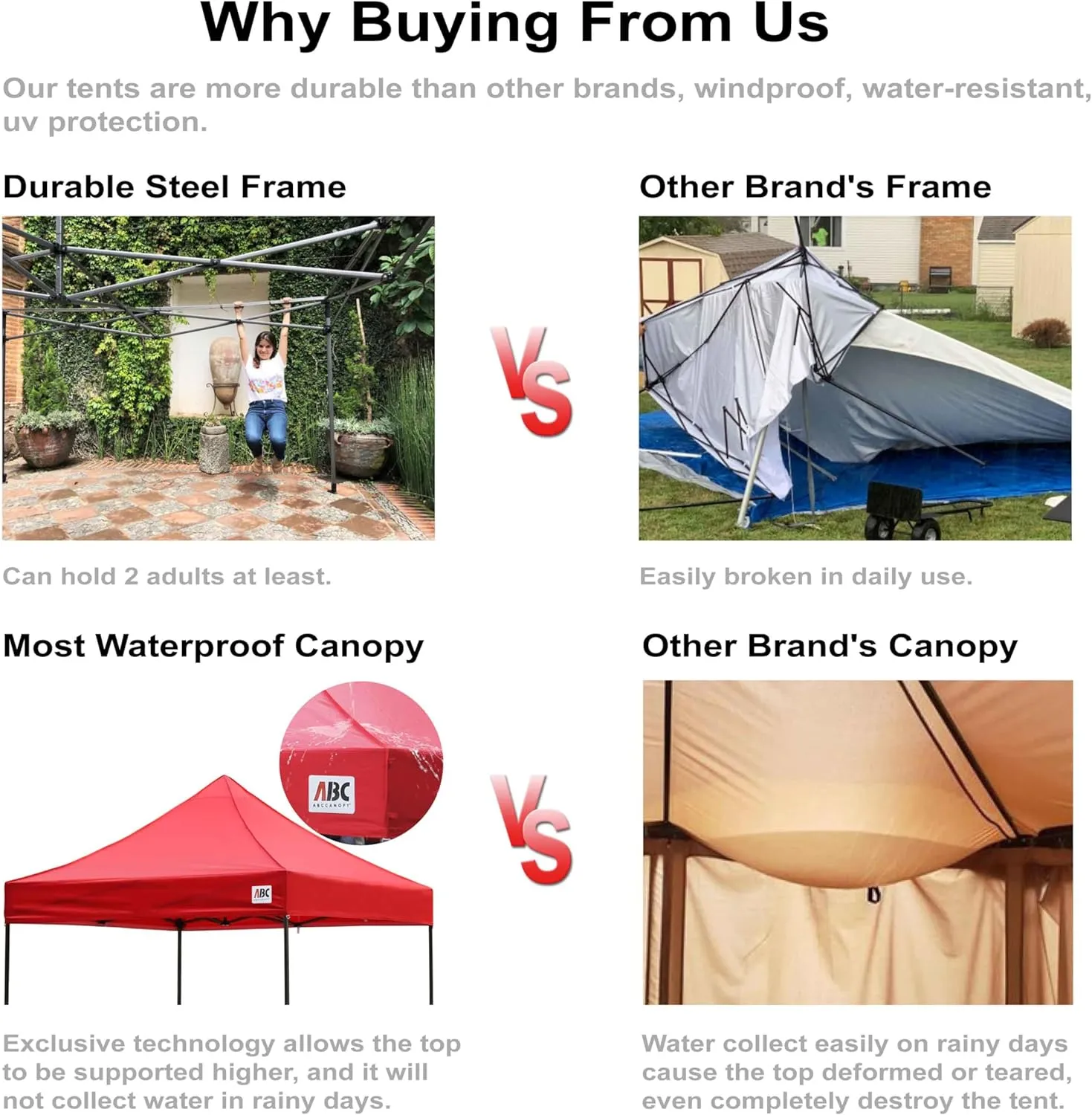 ABCCANOPY Easy Pop Up Canopy Tent with Sidewalls 10X20 Commercial -Series, Beige
