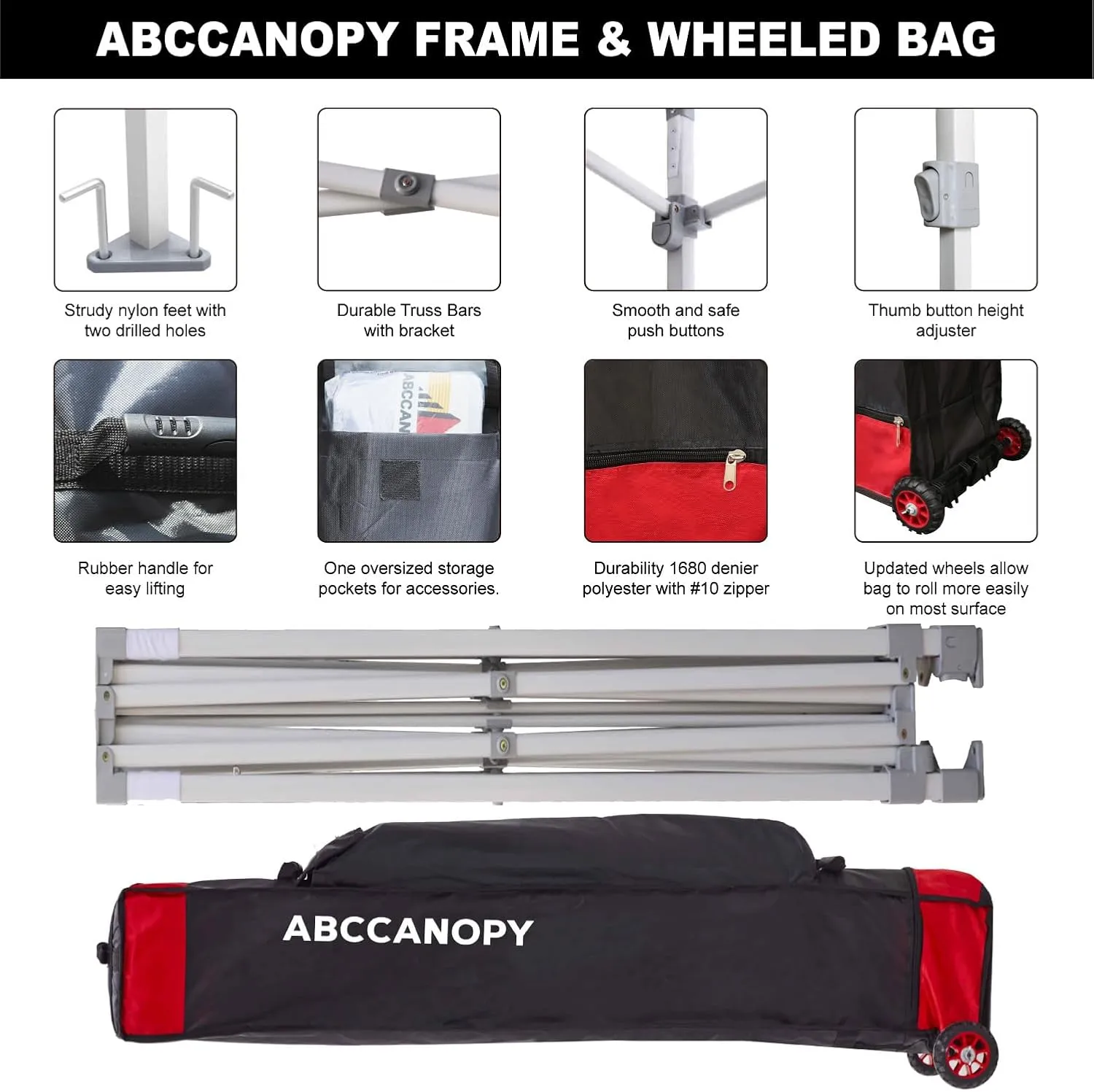 ABCCANOPY Outdoor Winter Gazebo 10x10, Premium Instant Pop Up Canopy Tent with Elegant Church Window,Snow and Rain Protection, Bonus Wheeled Bag,Black