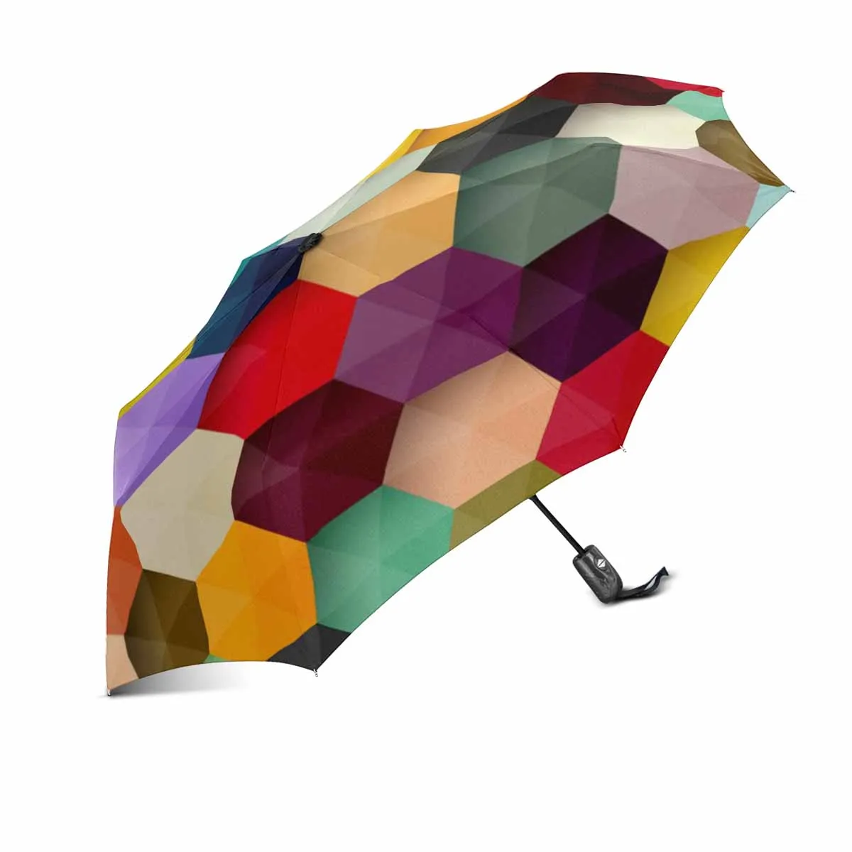 Abstract colorful pattern totes umbrella automatic windproof foldable