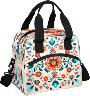 Abstracted Art Design Insulated Lunch Bag Women Reusable Lunch Tote for Adult Men Adjustable Shoulder Strap Cooler Durable Lunch Box for Picnic Office Work Travel