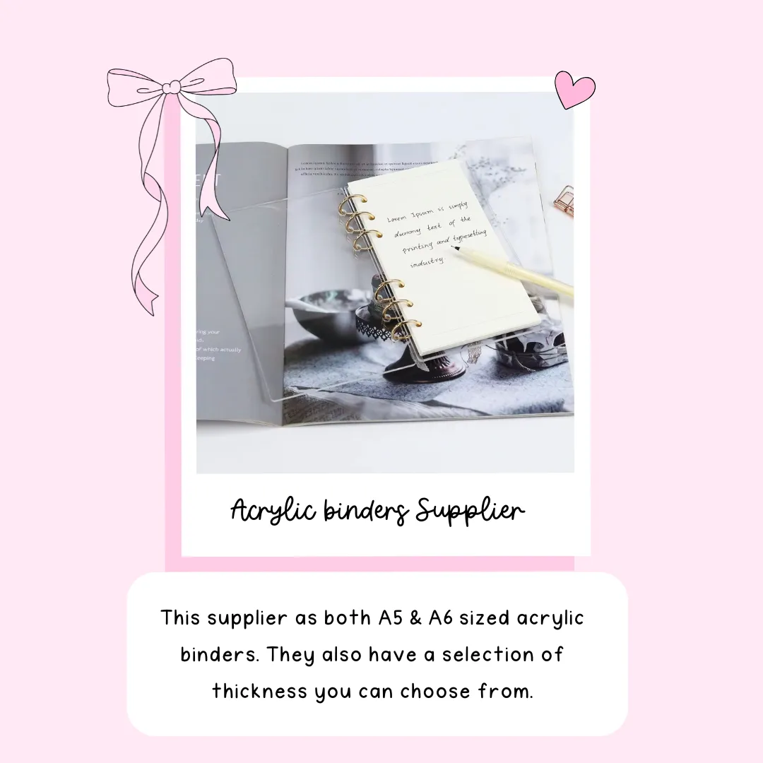Acrylic Binders Supplier ( All sizes)