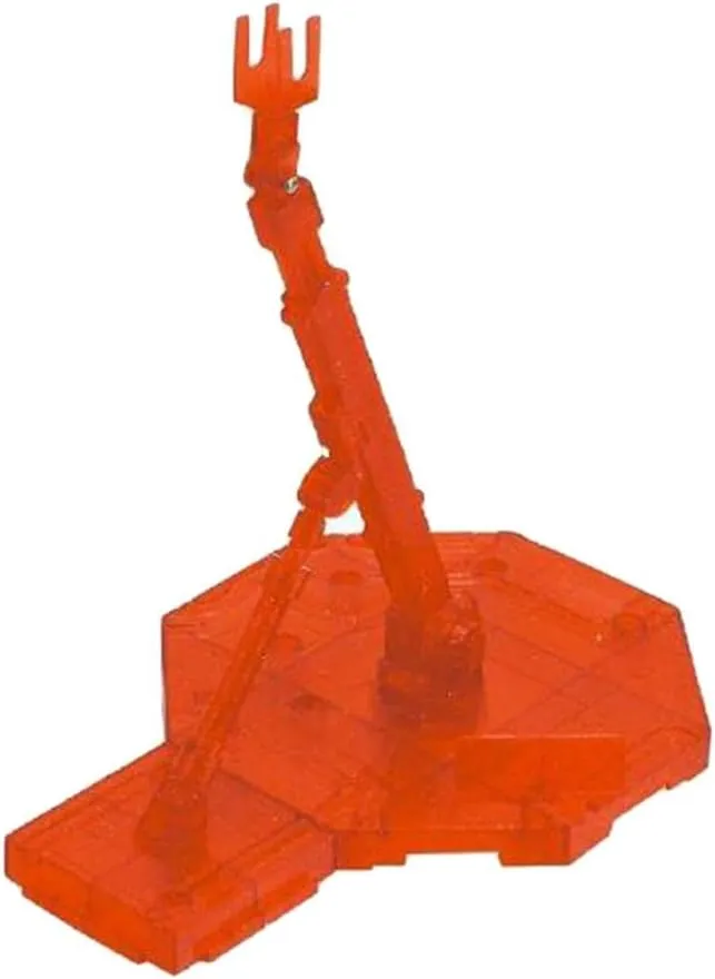 Adjustable Action Figure Stand Bracket for 1/100 Gundam Models, Great Applicability, Easy Assembly, Perfect for RG, HG, SD, BB Figures, Plastic Holder, Model - Red