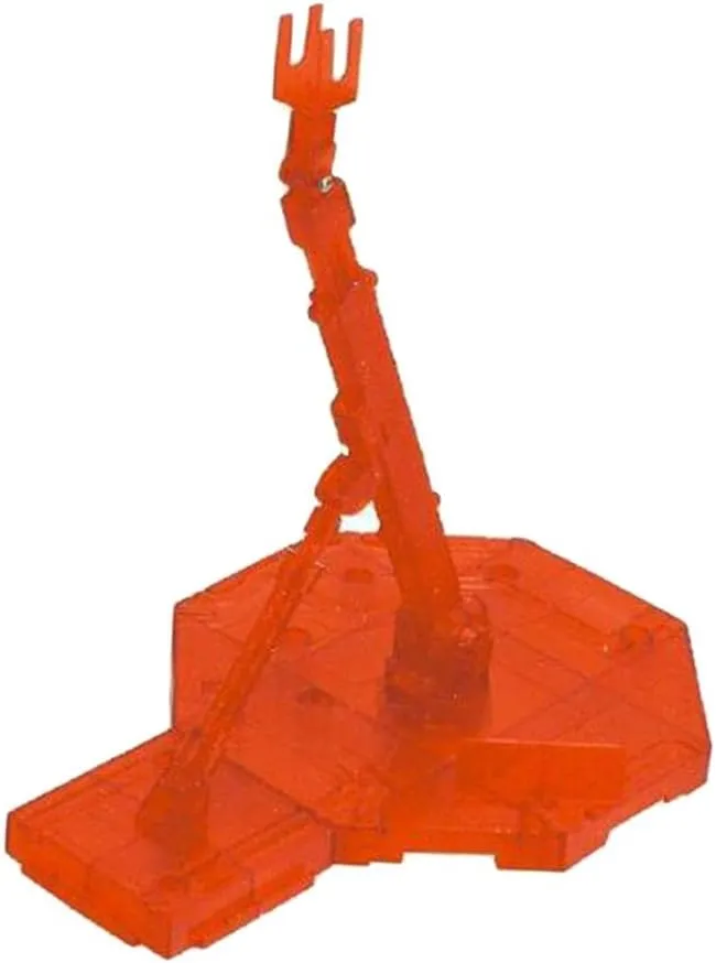Adjustable Action Figure Stand Bracket for 1/100 Gundam Models, Great Applicability, Easy Assembly, Perfect for RG, HG, SD, BB Figures, Plastic Holder, Model - Red