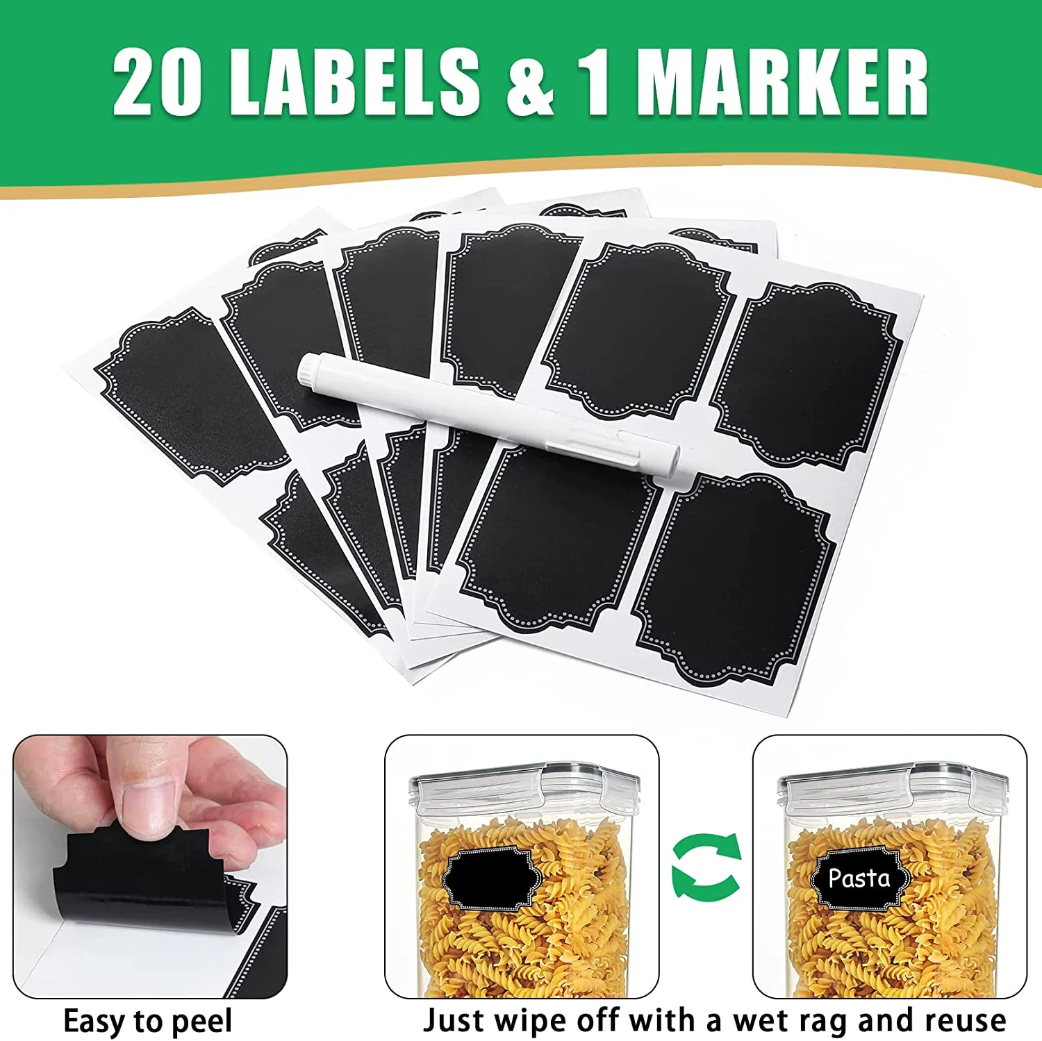 Airtight Food Storage Containers with Lids, 14PC Plastic Cereal Containers Storage for Pantry Organization