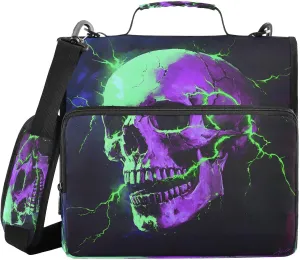 ALAZA A Skull Head Lightning Travel Duffel Bag for Women Men Sports Gym Bag with Shoe Compartment Tote Weekender Overnight Bag with Wet Pocket for Travel, Gym,Yoga,Swimming