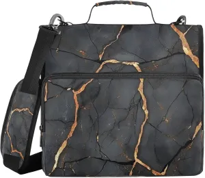 ALAZA Black Marble Gold Texture Travel Duffel Bag for Women Men Sports Gym Bag with Shoe Compartment Tote Weekender Overnight Bag with Wet Pocket for Travel, Gym,Yoga,Swimming