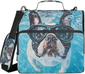 ALAZA Bulldog Swimming Underwater Travel Duffel Bag for Women Men Sports Gym Bag with Shoe Compartment Tote Weekender Overnight Bag with Wet Pocket for Travel, Gym,Yoga,Swimming