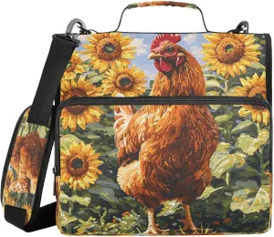 ALAZA Chicken Farm Sunflowers Blossom Travel Duffel Bag for Women Men Sports Gym Bag with Shoe Compartment Tote Weekender Overnight Bag with Wet Pocket for Travel, Gym,Yoga,Swimming